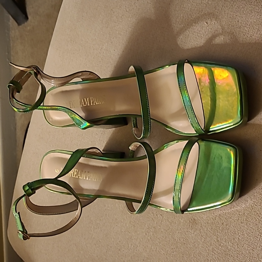 Green Platform Sandals